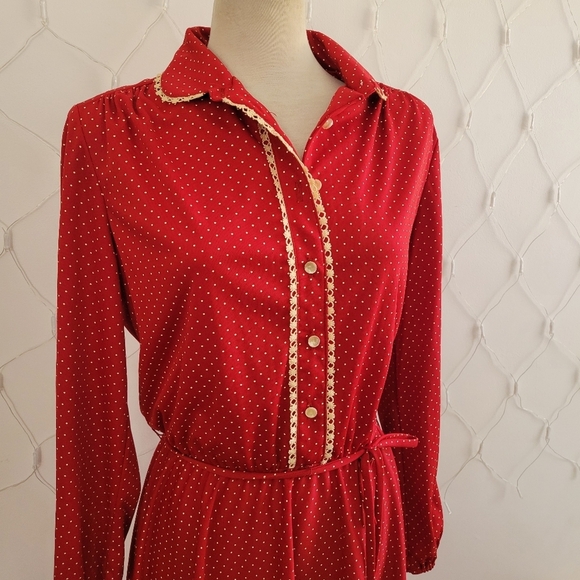 Vintage Country Swing Dress By Toni Todd • Polka-dots • Tagged Size 16 - Picture 2 of 6